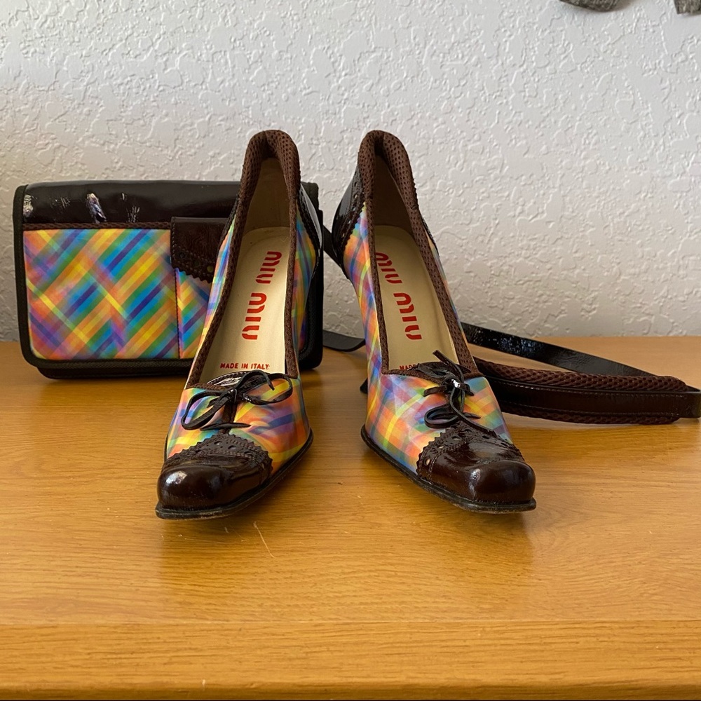 MIU MIU Vintage MultiColor & Burgundy Shoes 36.5